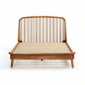 Houten bed met gespreide lattenbodem 190 x 150 x 100 cm naturel bruin