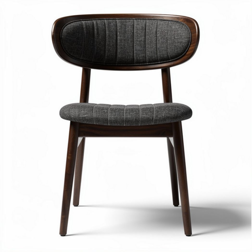 Eetkamerstoel met stoffen bekleding en houten poten 45 x 45 x 85cm