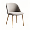 Beklede eetstoel in grijs stof met houten poten 50 x 55 x 80cm