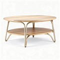 eikenhouten salontafel met metalen benen en opbergplank 120 x 80 x 40cm