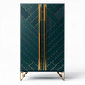 Grove groene kast met gouden handgrepen 80 x 40 x 180 cm