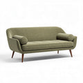 Groen stoffen bank met kussens 180 x 75 x 85cm voor woonkamer